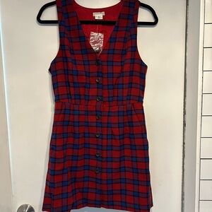 COOPERATIVE URBAN OUTFITTERS - NWT Plaid Button Down Vest Style Mini Dress